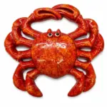 ceramica granchio rosso in resina lucida con otto zampe, chele e occhietti simpatici