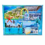 Quadro tela cornice azzurra collage fotografico Bahja Villaggio Residence mare piscina