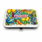 Set manicure calabria custodia metallica decorata limoni peperoncini motivi floreali