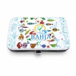 Set tagliaunghie custodia metallica decorata pesci colorati polpi meduse stelle marine