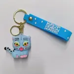 Portachiavi gattino azzurro in gomma con cinturino silicone blu e scritta K-Pop Demon Hunters