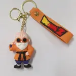 Portachiavi Dragon Ball Z con ciondolo Maestro Muten in gomma, kimono arancione e targhetta logo