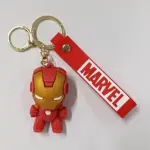 Portachiavi Iron Man Marvel con ciondolo tridimensionale rosso oro e fascetta logo Marvel