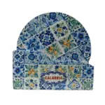 Sottobicchieri calabria ceramica decorati con maioliche blu cobalto fiori e frutti arancioni
