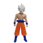 Statuetta Goku stampa 3D plastica capelli argentati pantaloni arancioni stivali blu