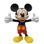 Statuetta topolino stampa 3d resina con pantaloncini rossi bottoni gialli e guanti bianchi