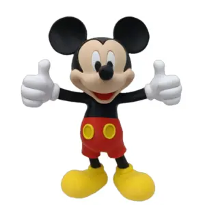 Statuetta topolino stampa 3d resina con pantaloncini rossi bottoni gialli e guanti bianchi