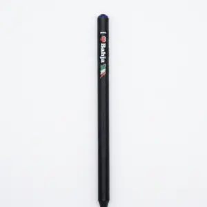 Matitone fusto nero opaco con scritta bianca I Love Bahja, cuore rosso, bandiera italiana tricolore e strass blu in cima