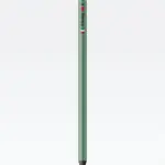 Matita con fusto verde metallizzato, scritta I Love Bahja con cuore rosso, bandiera italiana e strass verde sulla capsula
