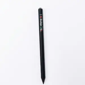 Matitone fusto nero con scritta I Love Bahja, cuore rosso strass argentati e bandiera tricolore italiana